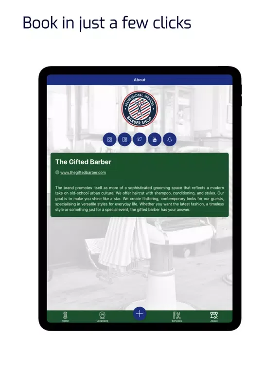 Tangkapan skrin The Gifted Barber Studio iPad 