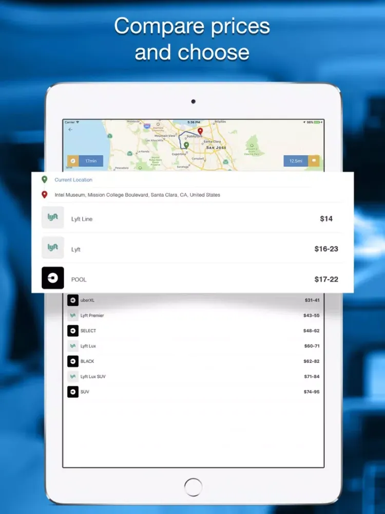 BlueCab - Compare taxi iPad  سکرین شاٹس