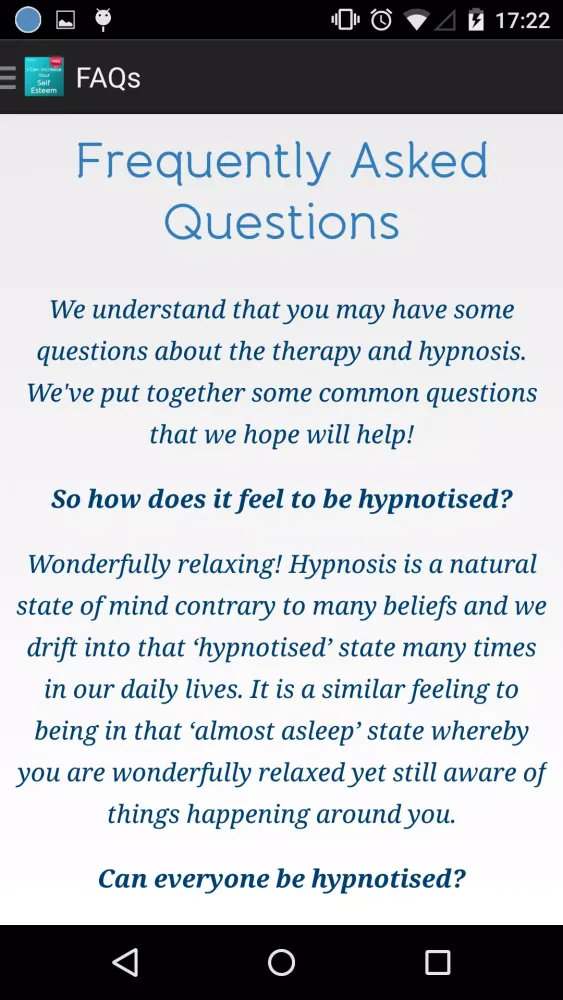 Self Esteem Hypnosis Ekran Görüntüleri