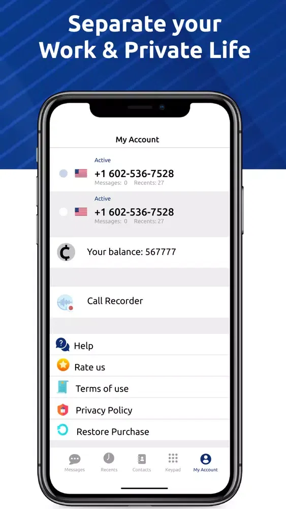 Screenshot di Second Phone Number Call now