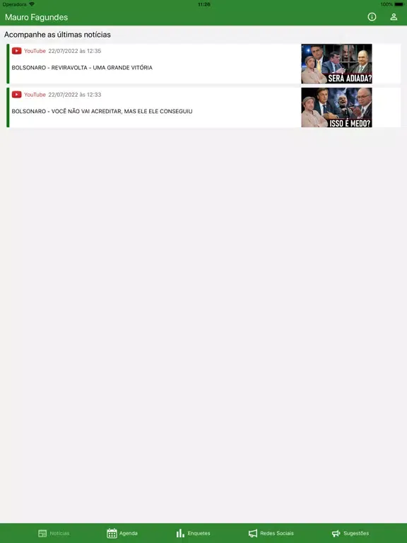 Ảnh chụp màn hình của Mauro Fagundes iPad 