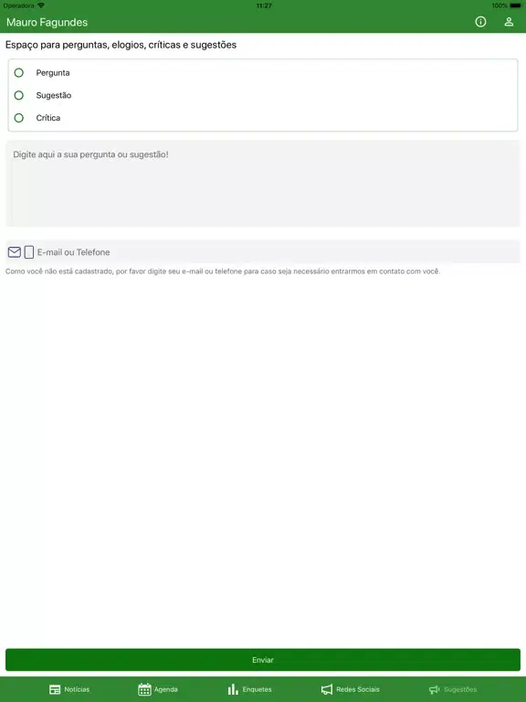 Ảnh chụp màn hình của Mauro Fagundes iPad 