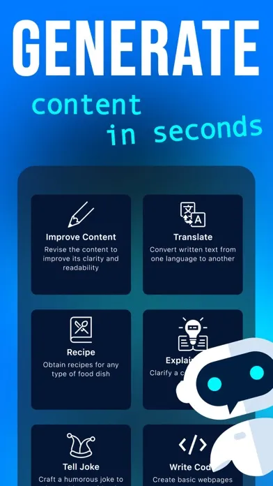 Capturas de tela do ConverseAI: AI Chatbot