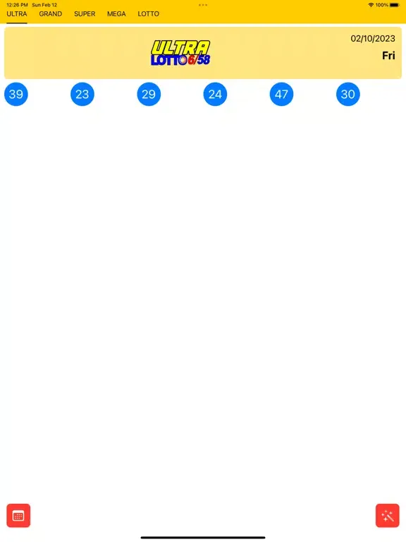 Tangkapan layar PCSO Lotto (AI Prediction) iPad 