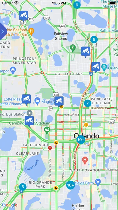 Tangkapan layar Live Traffic - Florida