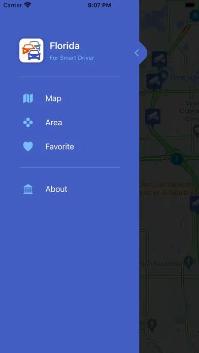 Tangkapan layar Live Traffic - Florida