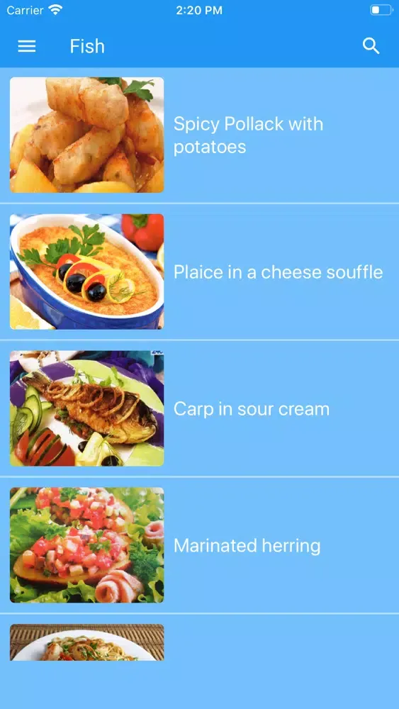 Tangkapan skrin Fish dishes