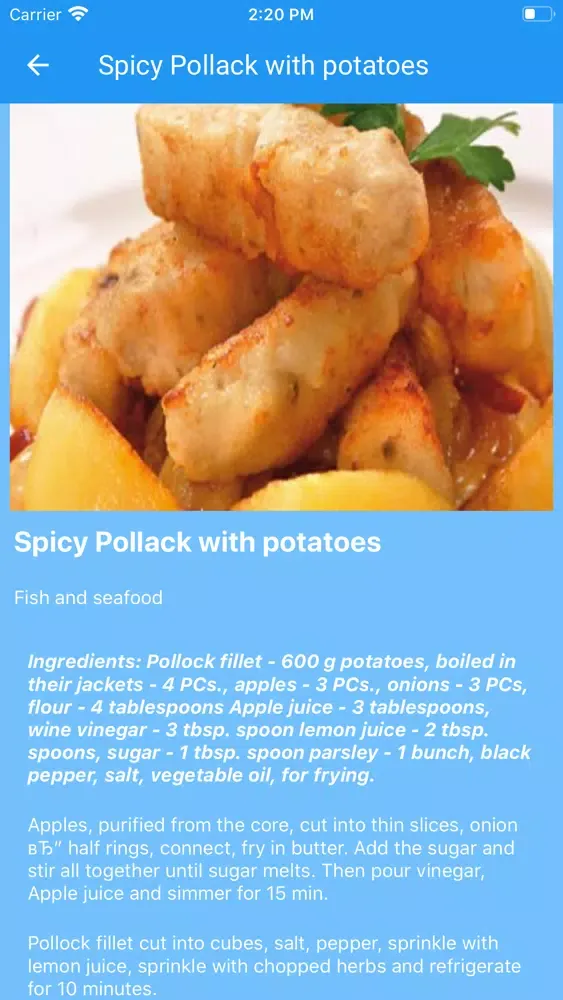 Tangkapan skrin Fish dishes