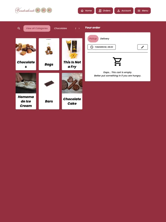 Screenshot di Vandenhende Chocolatier iPad 