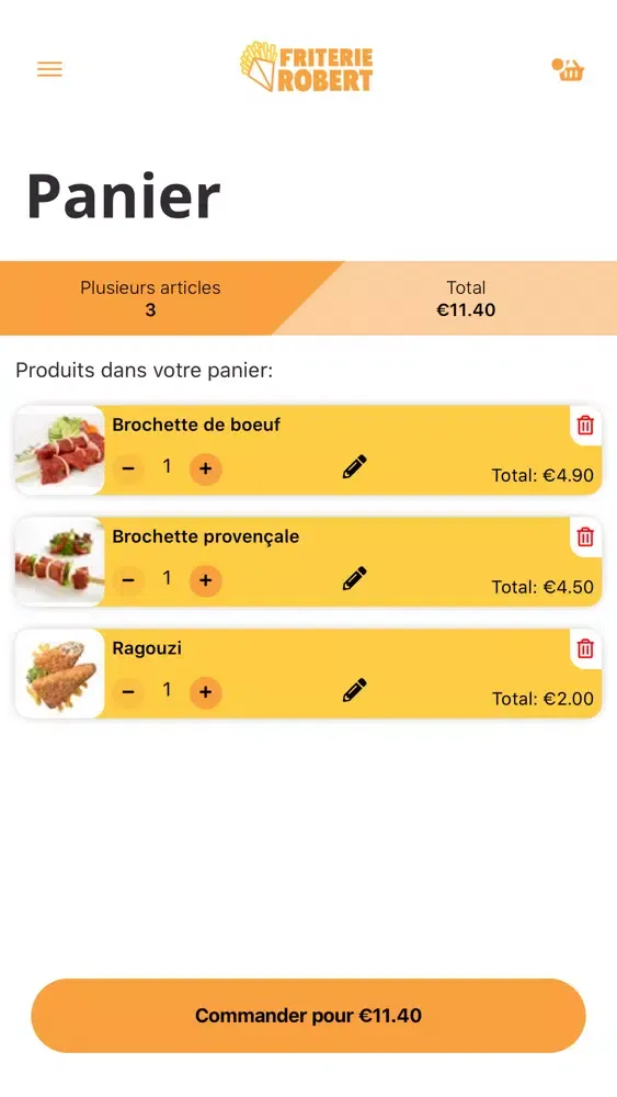 Captures d'écran de Friterie Robert