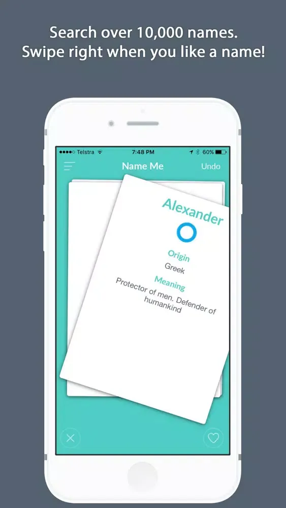 Tangkapan skrin Name Me: Search baby names & match to your partner