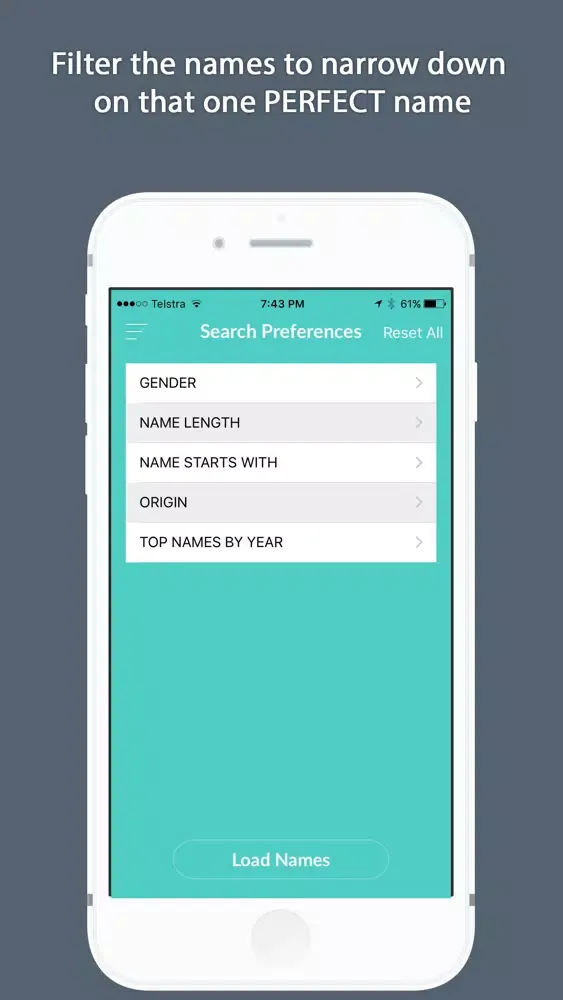 Tangkapan skrin Name Me: Search baby names & match to your partner