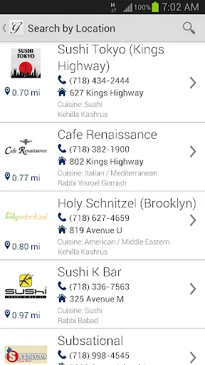 Great Kosher Restaurants Screenshots