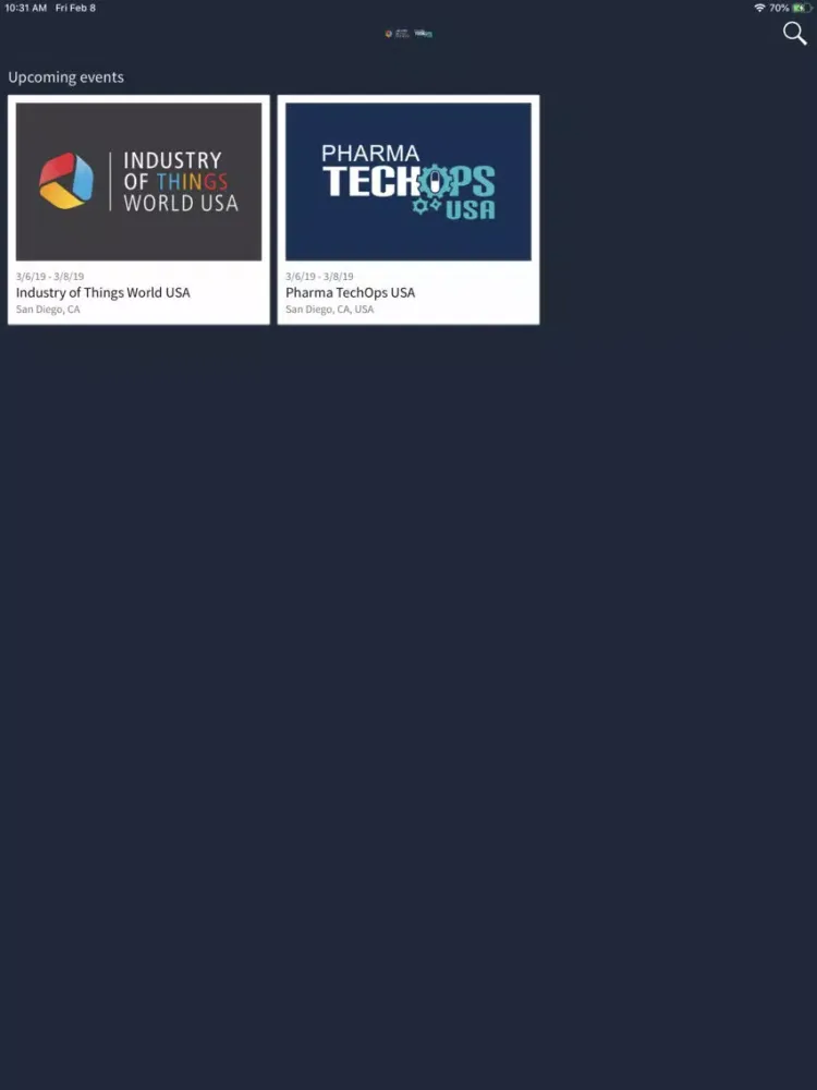 Tangkapan skrin IoT & TechOps USA iPad 