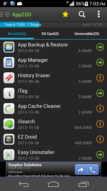 Screenshot di App Manager