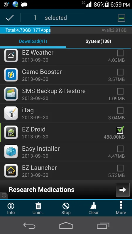 Screenshot di App Manager
