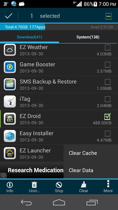 Screenshot di App Manager