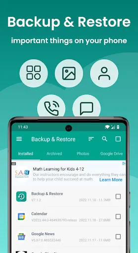 Backup and Restore - APP Screenshots
