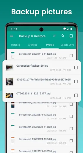 Backup and Restore - APP Screenshots