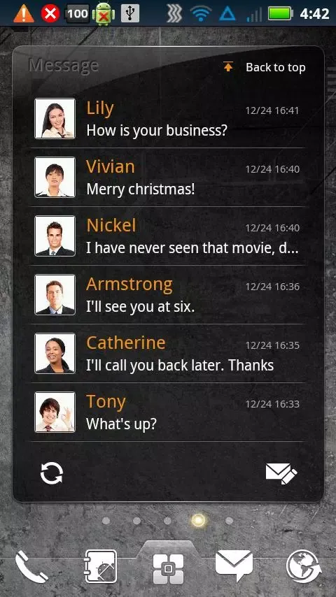 Capturas de pantalla de SMS widget