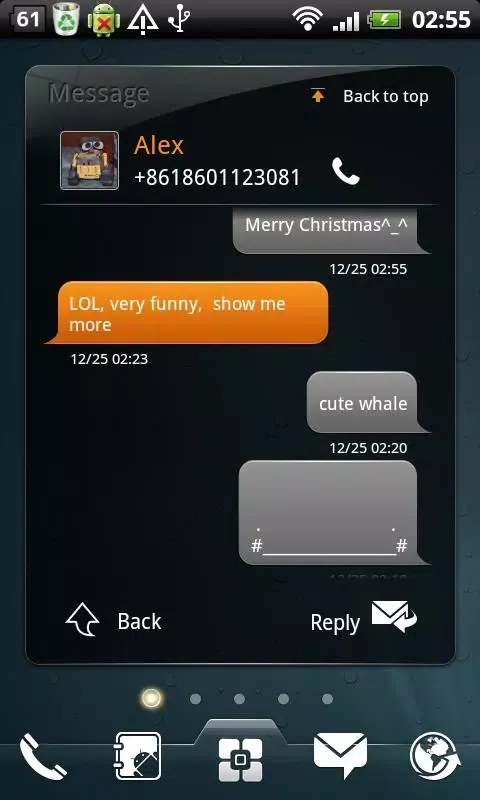 Capturas de pantalla de SMS widget