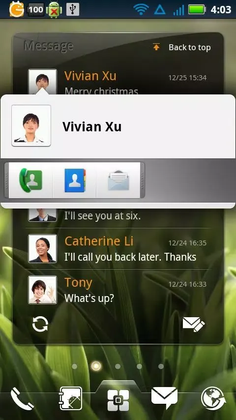 Capturas de pantalla de SMS widget
