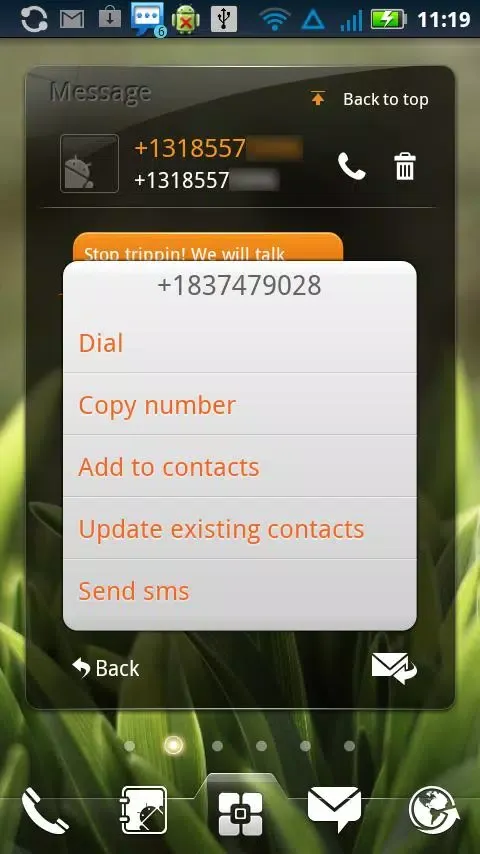 Capturas de pantalla de SMS widget