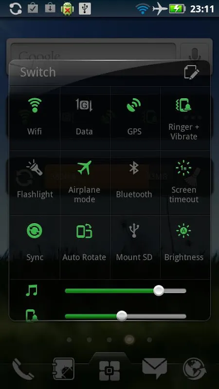 Capturas de pantalla de SwitchWidget