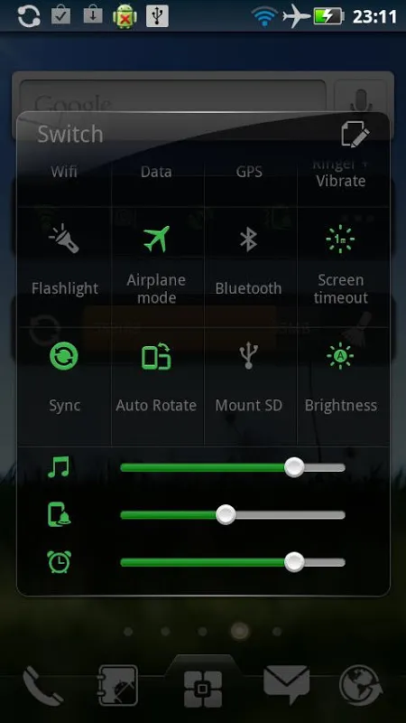 Capturas de pantalla de SwitchWidget