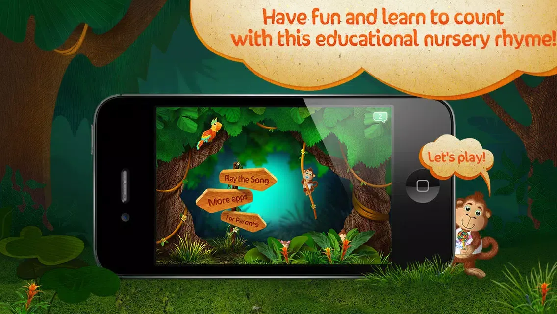 Zrzuty ekranu Kids Apps ∙ 5 Little Monkeys jumping on the bed. Interactive Nursery Rhymes.
