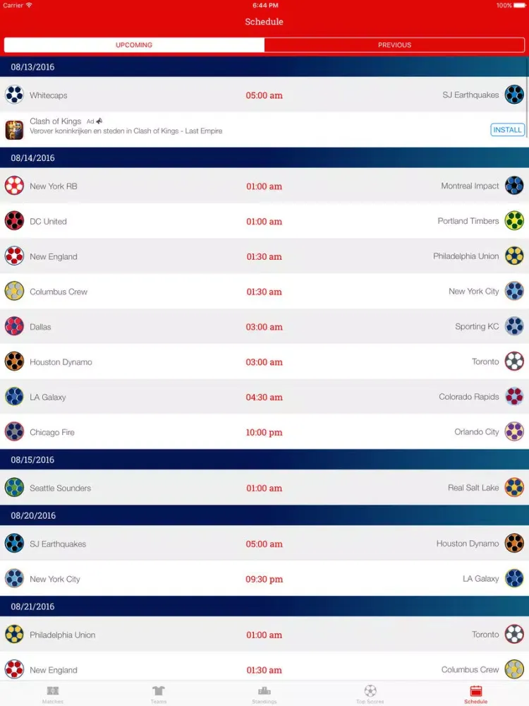 Скриншоты Soccer Live Stats iPad 
