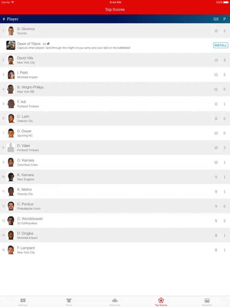 Скриншоты Soccer Live Stats iPad 