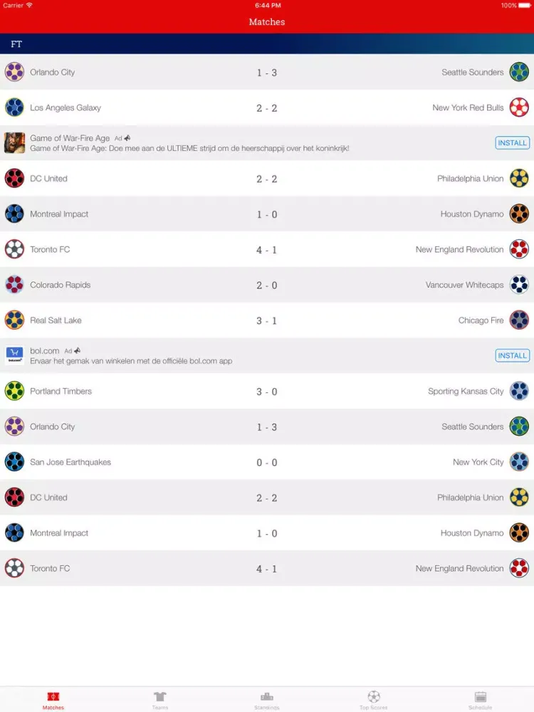 Скриншоты Soccer Live Stats iPad 