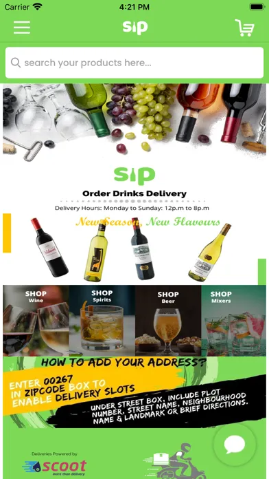 Ảnh chụp màn hình của SIP Drinks