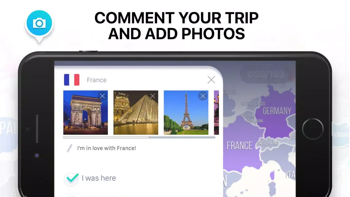 Tangkapan layar Visited Countries Map Triplog
