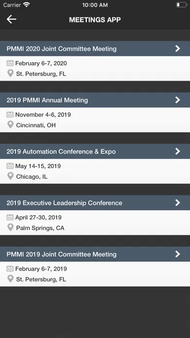 Captures d'écran de PMMI Member App