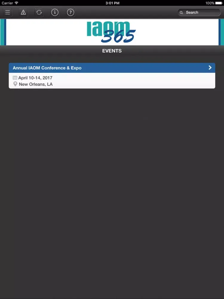 Tangkapan skrin Intl Assn of Operative Millers iPad 