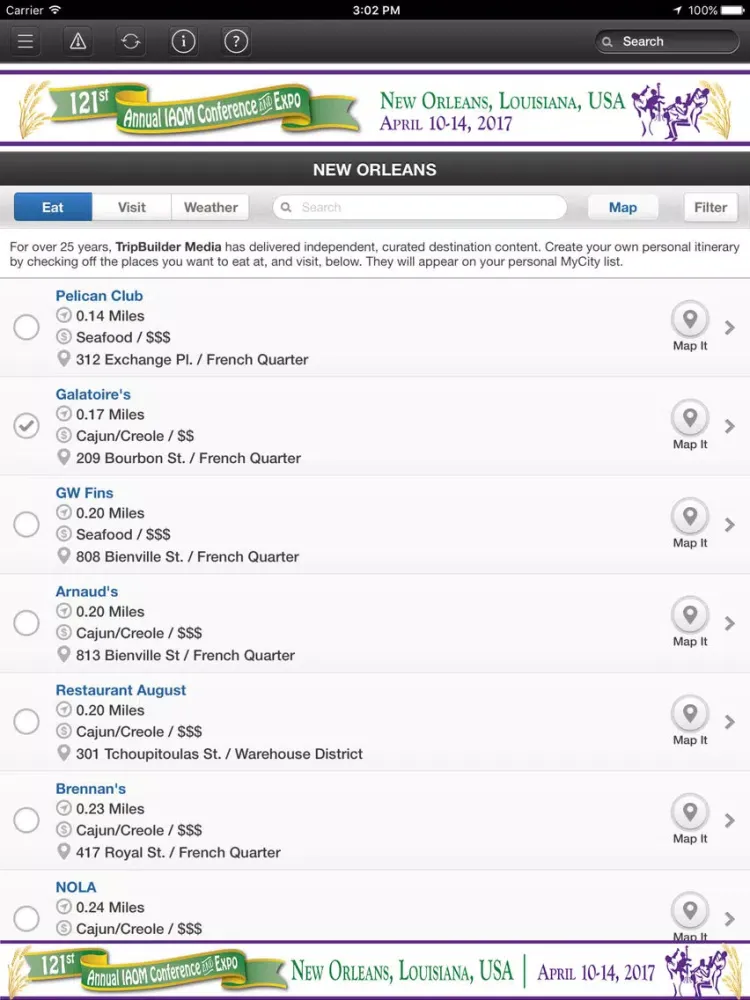 Tangkapan skrin Intl Assn of Operative Millers iPad 