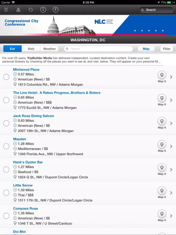ภาพหน้าจอของ National League of Cities iPad 