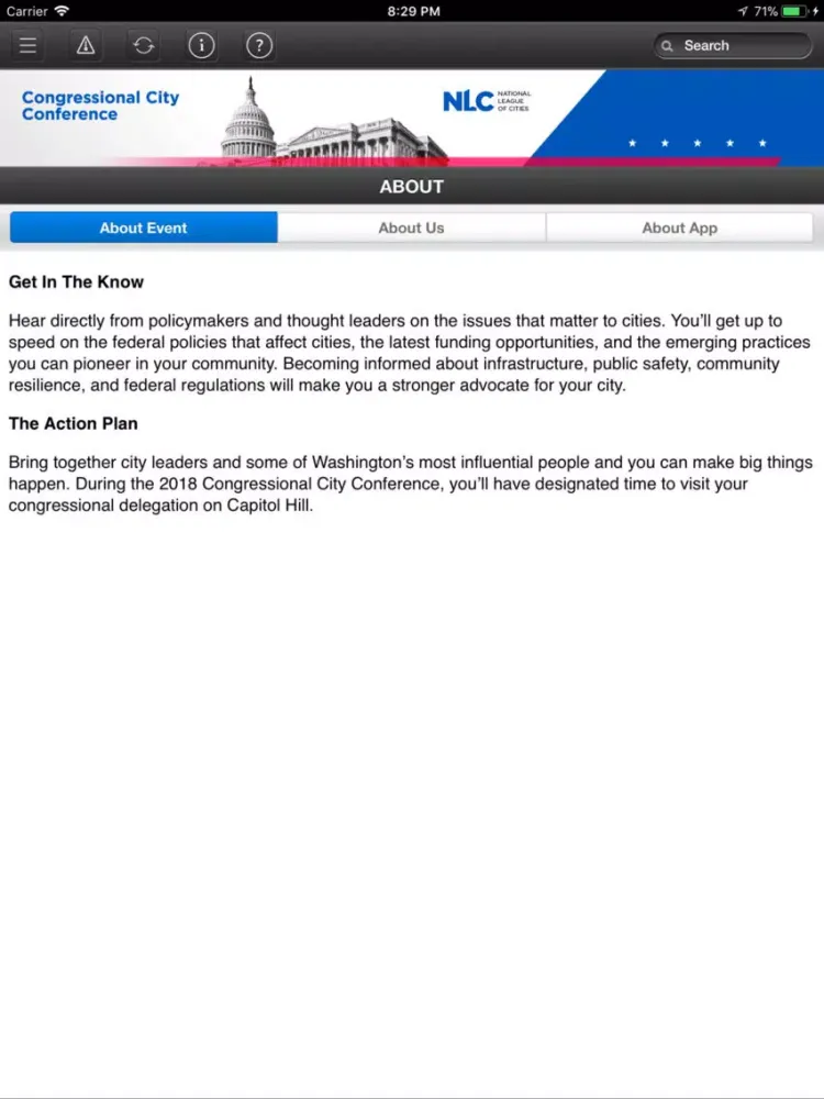 ภาพหน้าจอของ National League of Cities iPad 