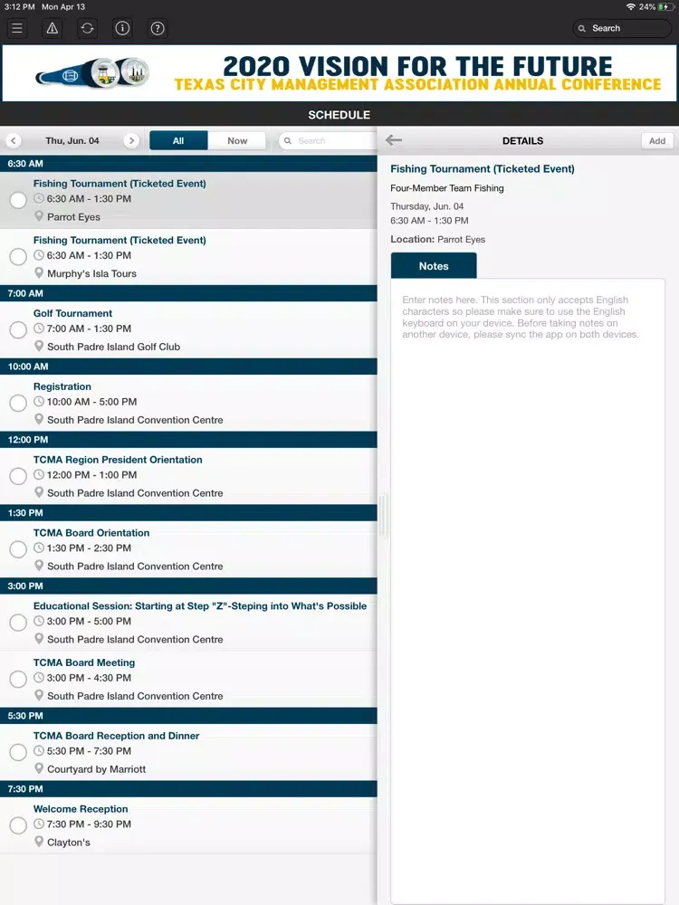 Texas City Management Assoc. iPad  Screenshots
