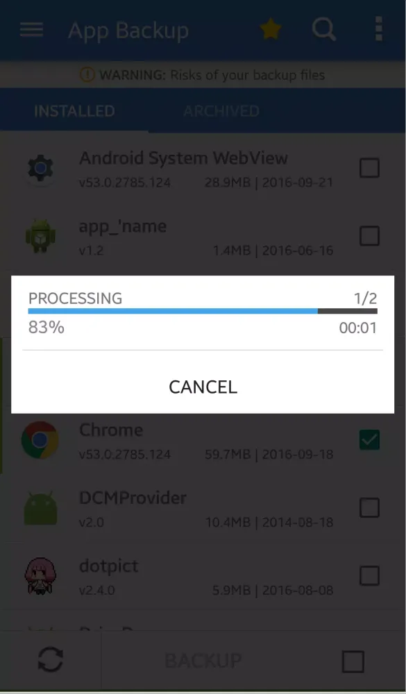 App Backup & Restore Screenshots