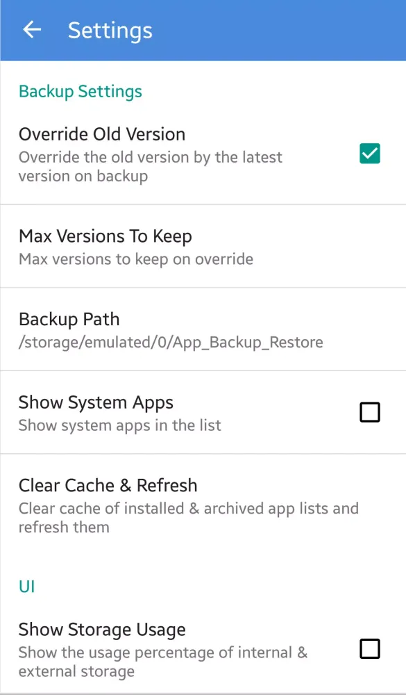 App Backup & Restore Screenshots