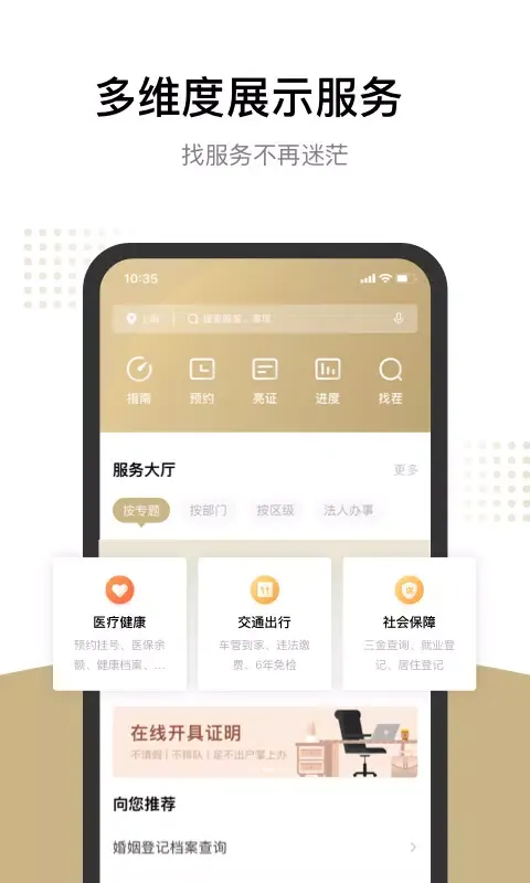 Capturas de tela do 随申办市民云