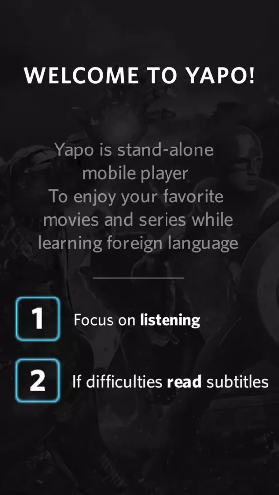 Yapo Video Player: Learn Foreign Language Easy With Your Favorite Movies and Series应用截图