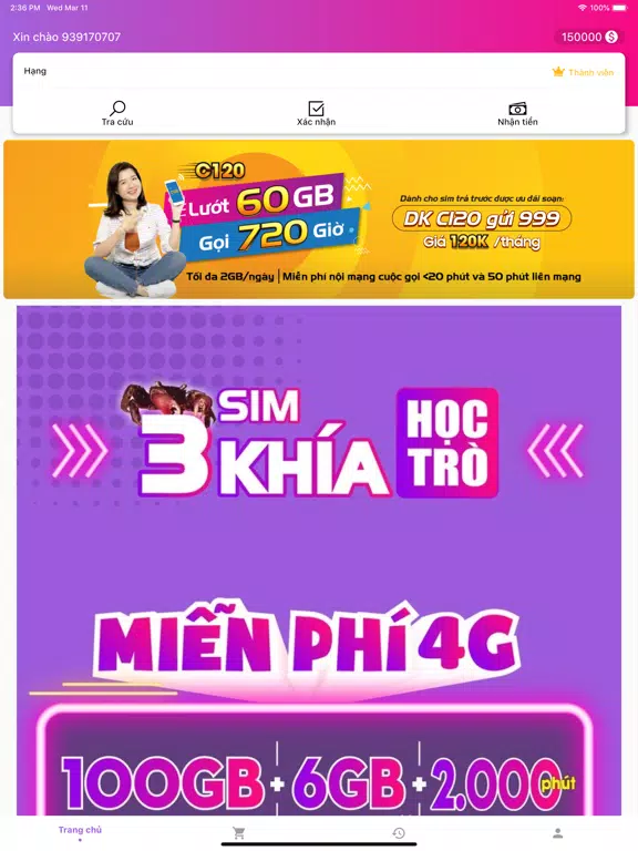 Tangkapan layar Bán 3 khía iPad 