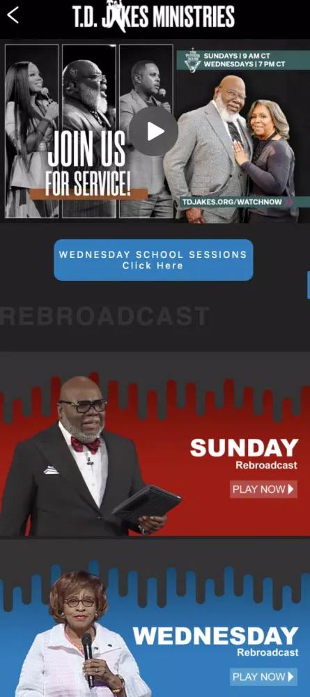 Ảnh chụp màn hình của T.D. Jakes Ministries App