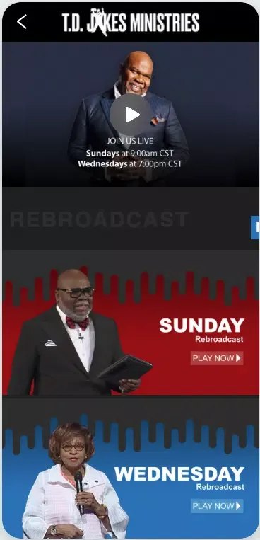 Ảnh chụp màn hình của T.D. Jakes Ministries App