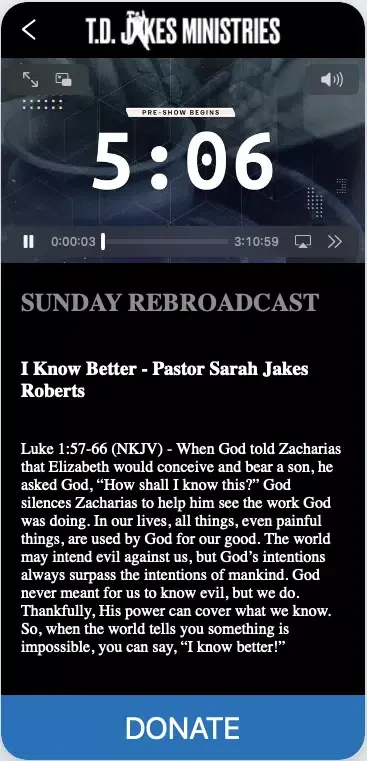Ảnh chụp màn hình của T.D. Jakes Ministries App