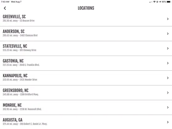 Capturas de tela do Logan's Roadhouse Carolinas iPad 